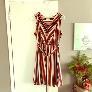 Striped A-line Dress